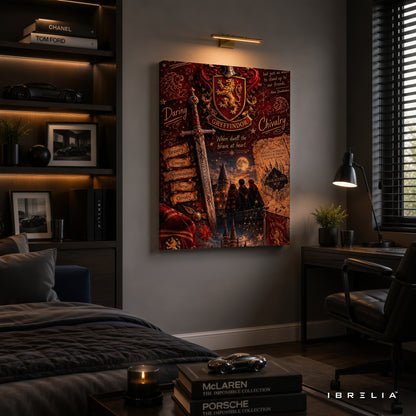Harry Potter Gryffindor House Collage Wall Art – Premium Wrapped MDF Wall Decor | IBRELIA™