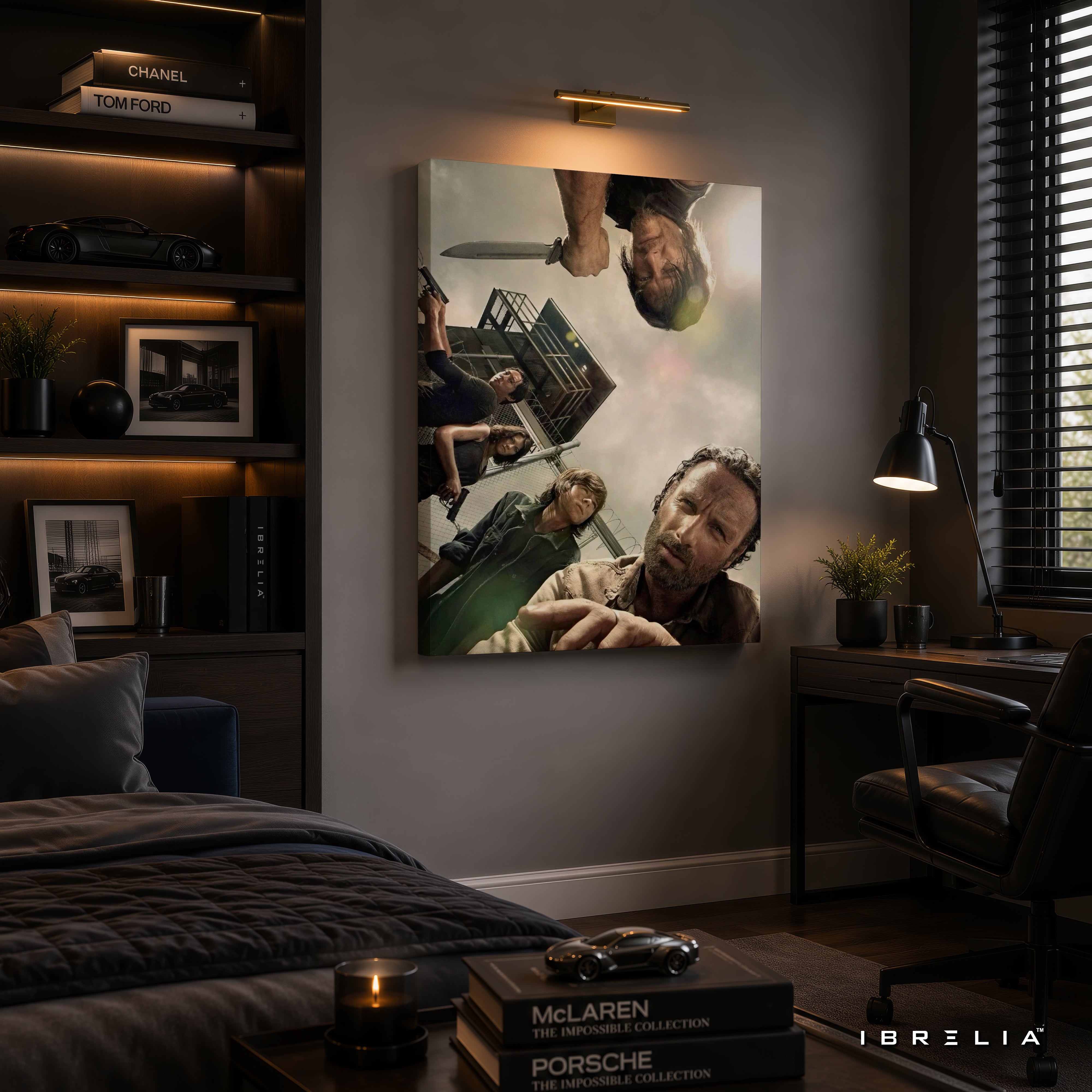 Rick Grimes & Survivors Premium Wall Art – The Walking Dead 4K Wrapped MDF Frame | IBRELIA™