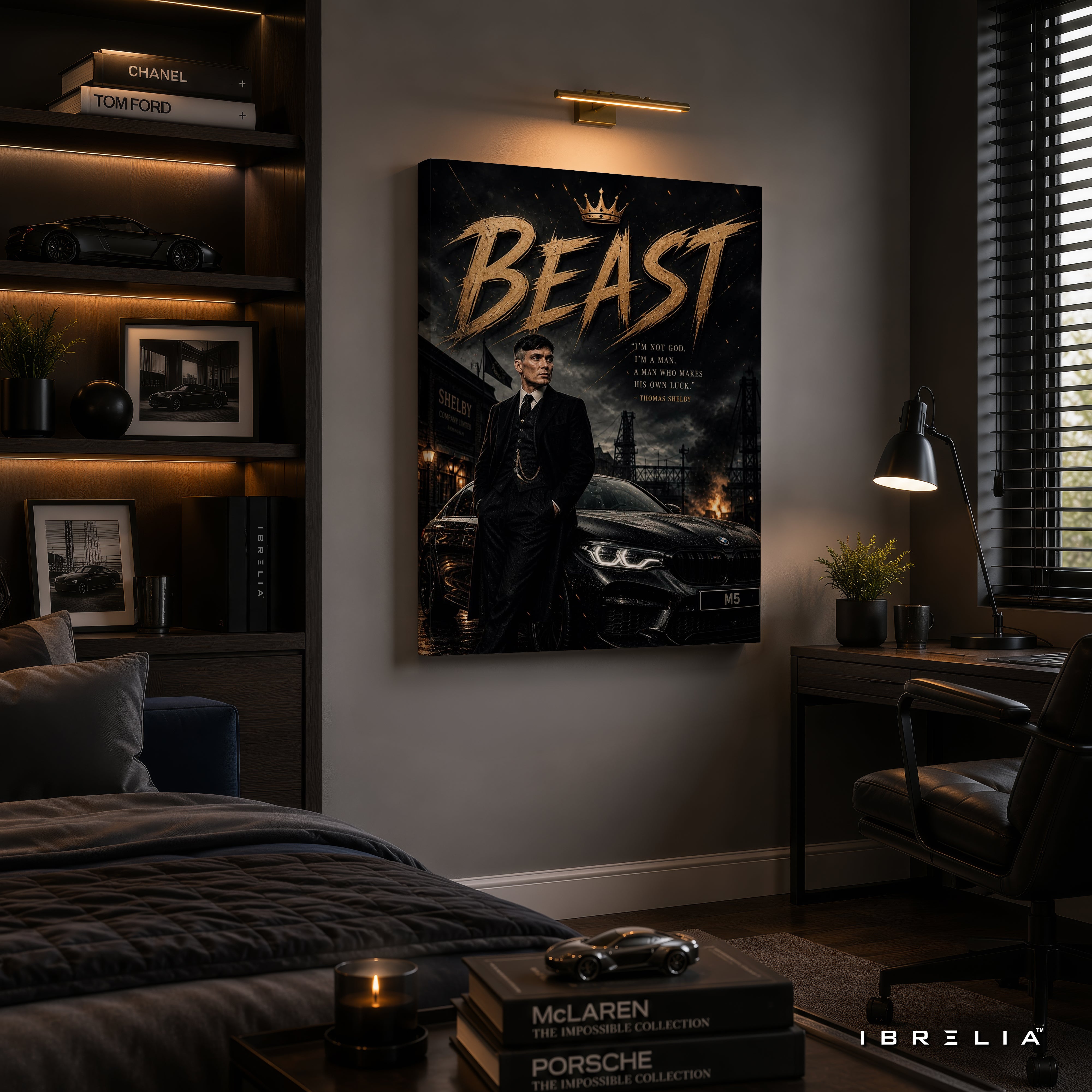 Thomas Shelby Beast Premium Wall Art – Peaky Blinders 4K Wrapped MDF Frame | IBRELIA™