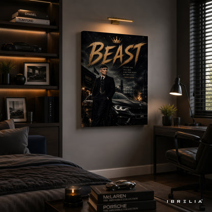 Thomas Shelby Beast Premium Wall Art – Peaky Blinders 4K Wrapped MDF Frame | IBRELIA™