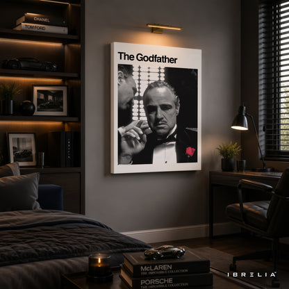 The Godfather Don Vito Corleone Wall Art – Classic Black & White Movie Poster | IBRELIA™