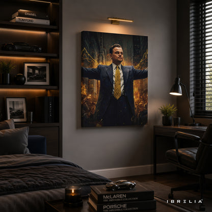 The Wolf of Wall Street Jordan Belfort Premium Canvas Wall Art – Luxury Business Movie Decor | IBRELIA™