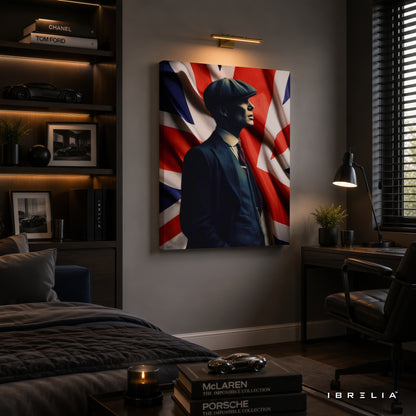 Thomas Shelby Union Jack Premium Wall Art – Peaky Blinders 4K Wrapped MDF Frame | IBRELIA™