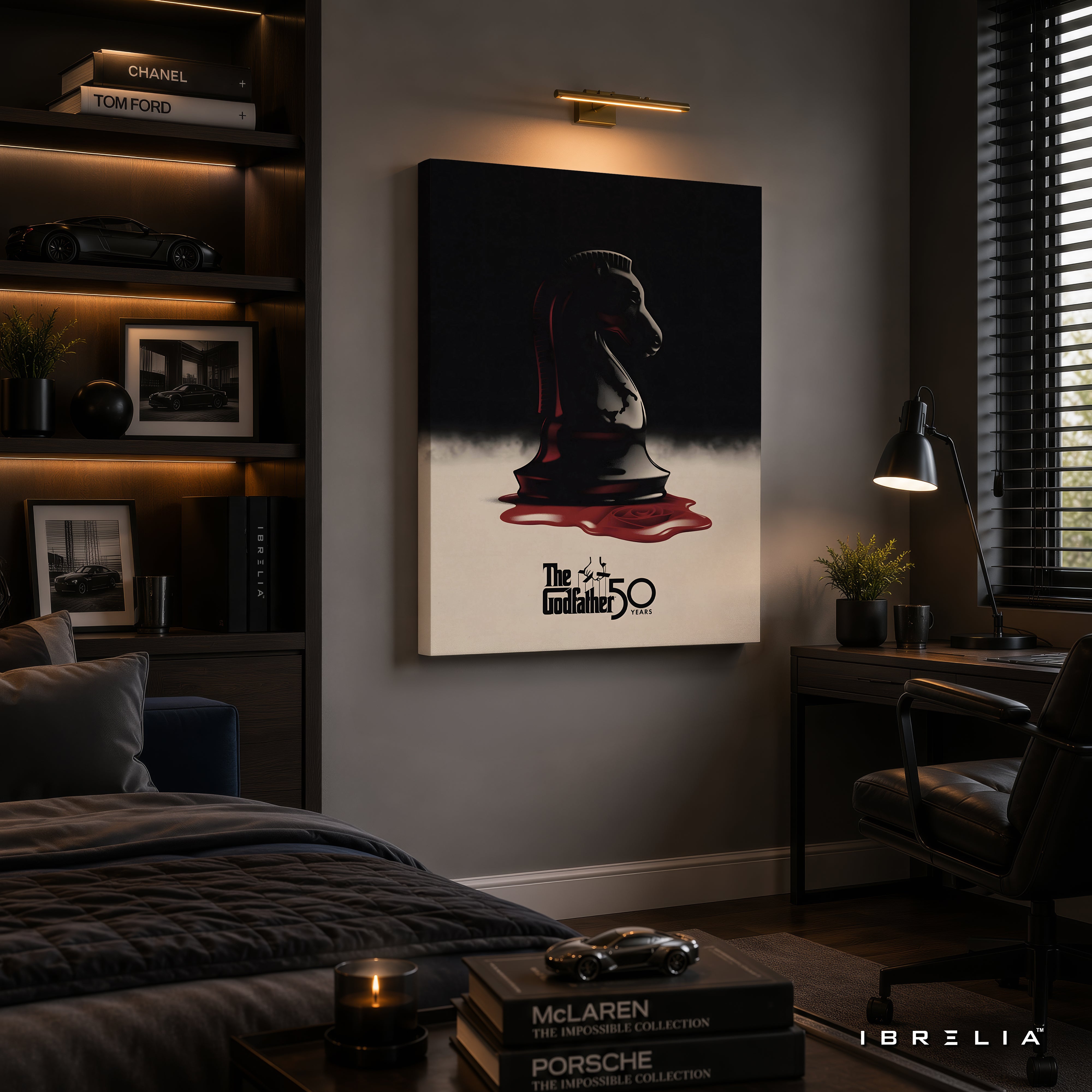 The Godfather 50th Anniversary Wrapped Frame Wall Art | Chess Knight Mafia Artwork | IBRELIA™