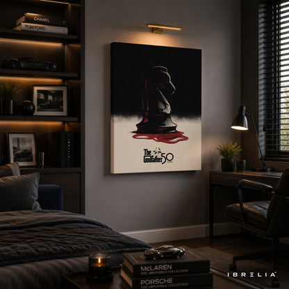 The Godfather 50th Anniversary Wrapped Frame Wall Art | Chess Knight Mafia Artwork | IBRELIA™