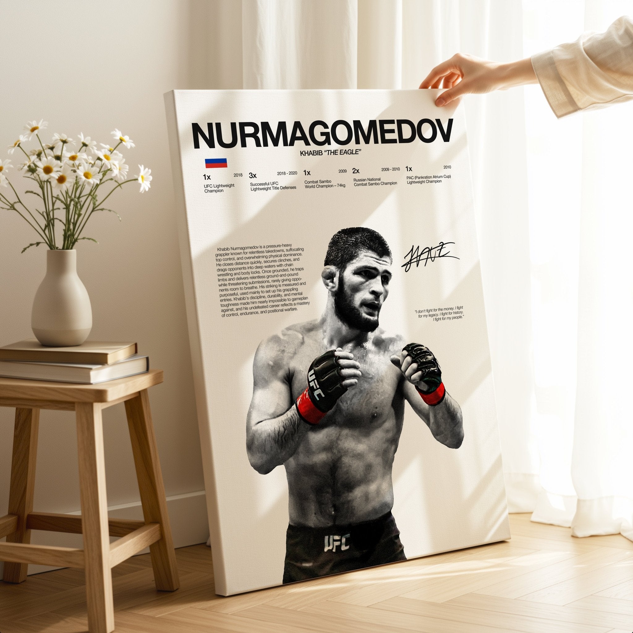 Khabib Nurmagomedov “The Eagle” – UFC Champion 4K Ultra Wrap Frame Wall Art in Pakistan | IBRELIA™ - IBRELIA