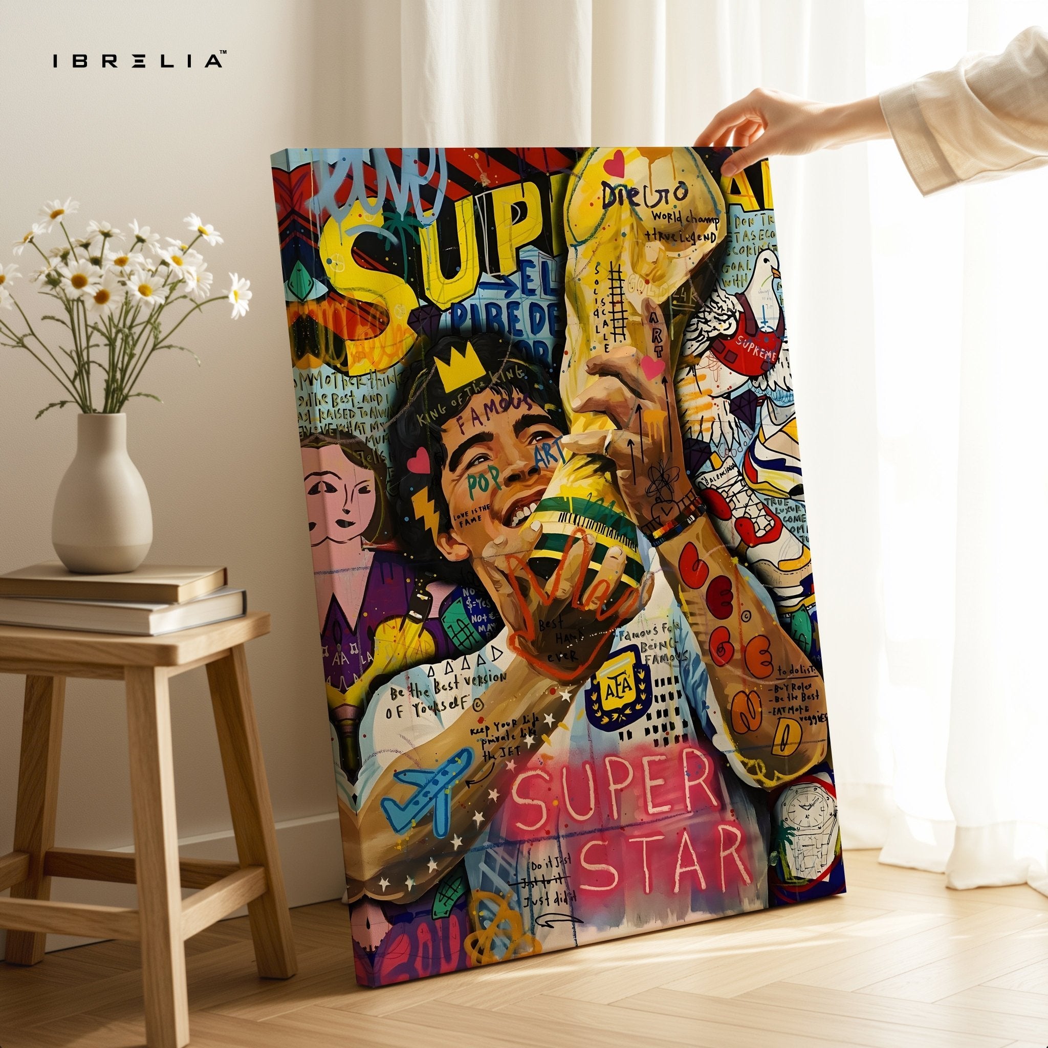 Lionel Messi “Superstar” Graffiti 4K Wall Art in Pakistan | IBRELIA™ - IBRELIA