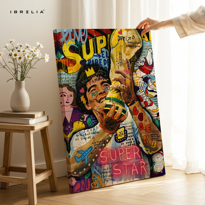 Lionel Messi “Superstar” Graffiti 4K Wall Art in Pakistan | IBRELIA™ - IBRELIA