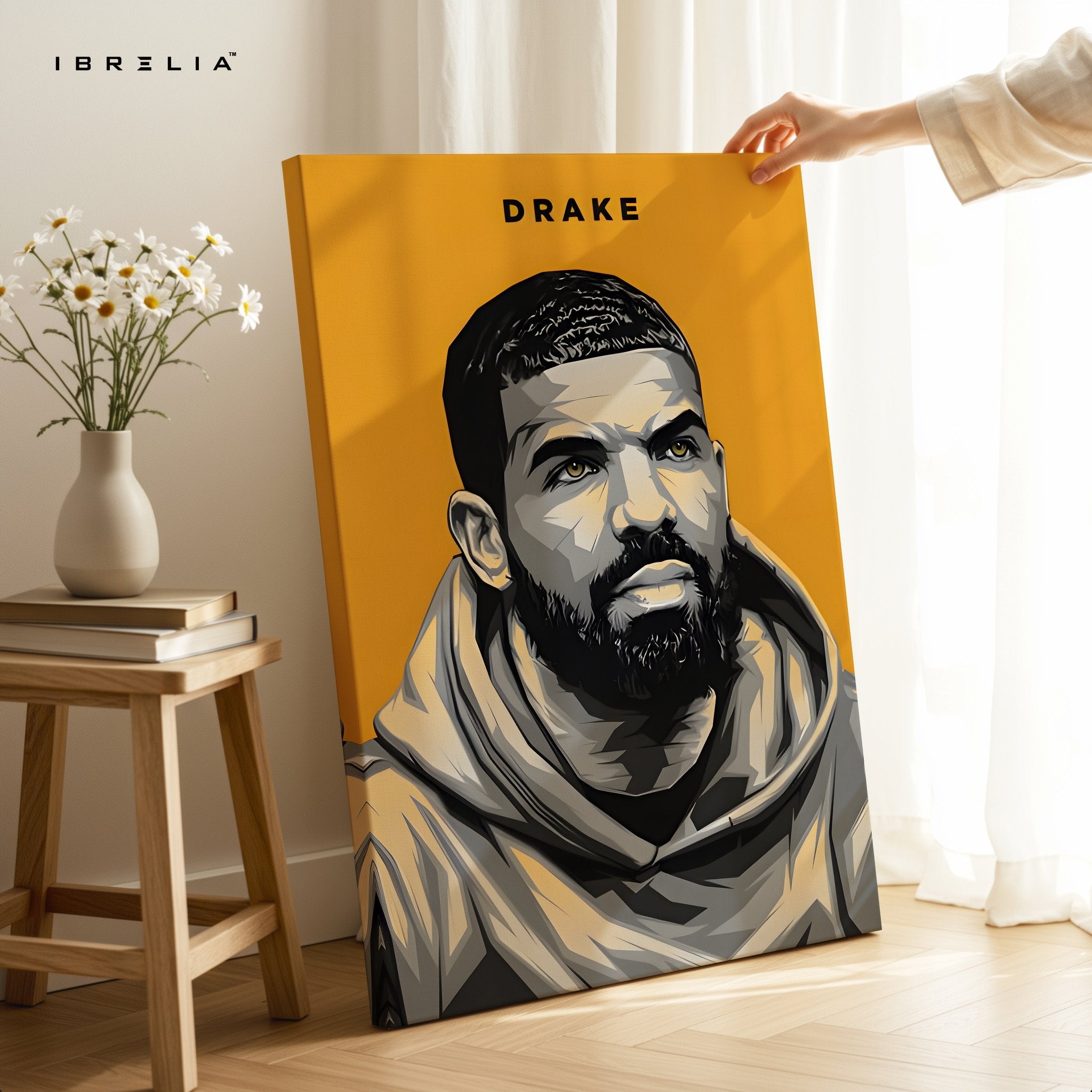 Drake Minimal Portrait Wall Art (Yellow Edition) – The Modern Icon | IBRELIA™ - IBRELIA