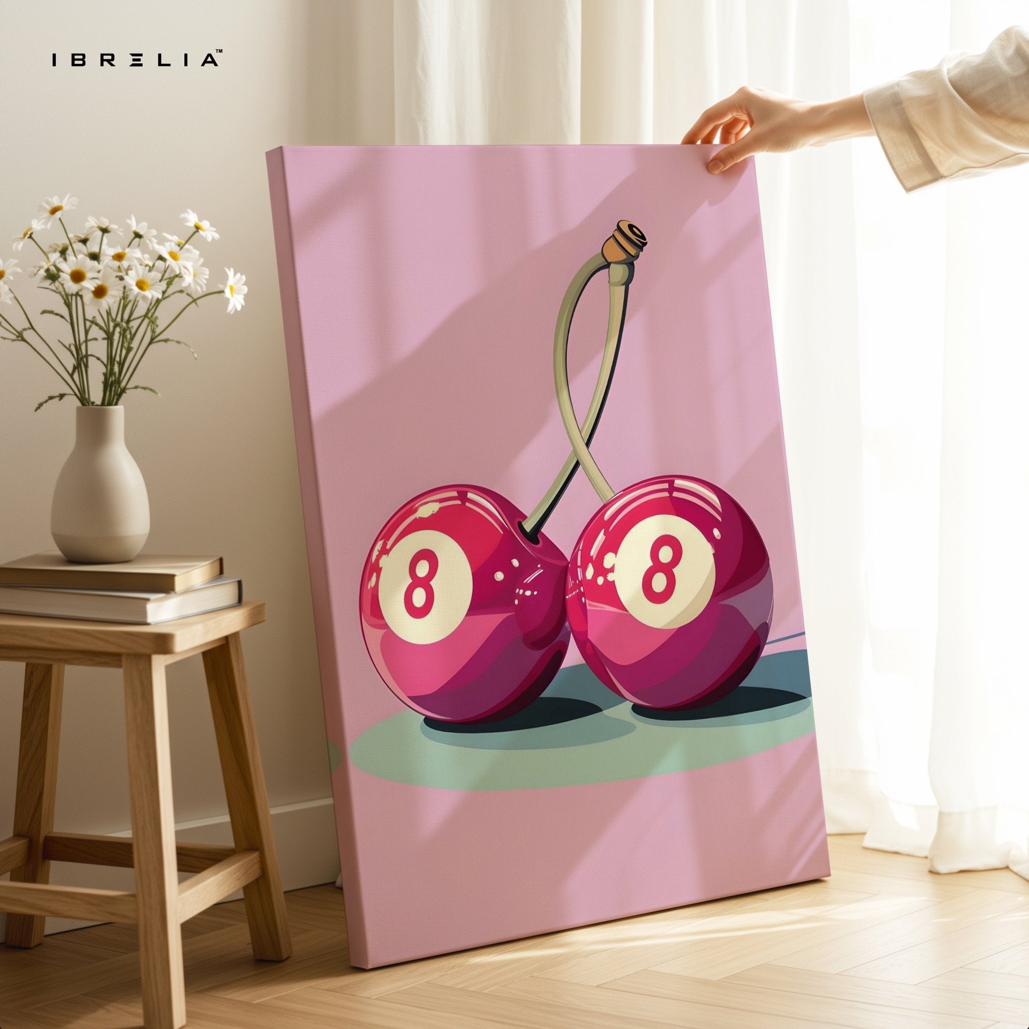 Cherry 8 Ball Wall Frame | 4K Ultra Wrap Frame Wall Art in Pakistan | IBRELIA™