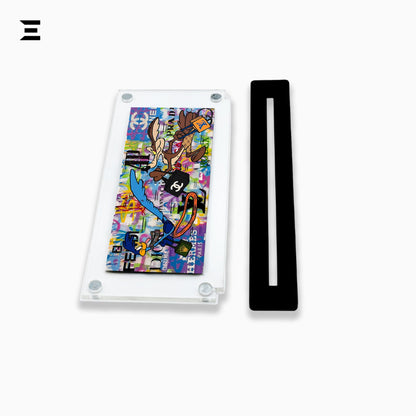 Premium Magnetic Acrylic Frame with Black Base – Road Runner & Wile E. Coyote Luxury Pop Art IBRELIA