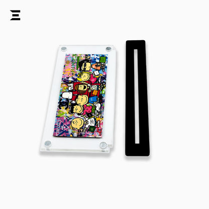 Premium Magnetic Acrylic Frame with Black Base – Charlie Brown & Snoopy Peanuts Luxury Pop Art IBRELIA
