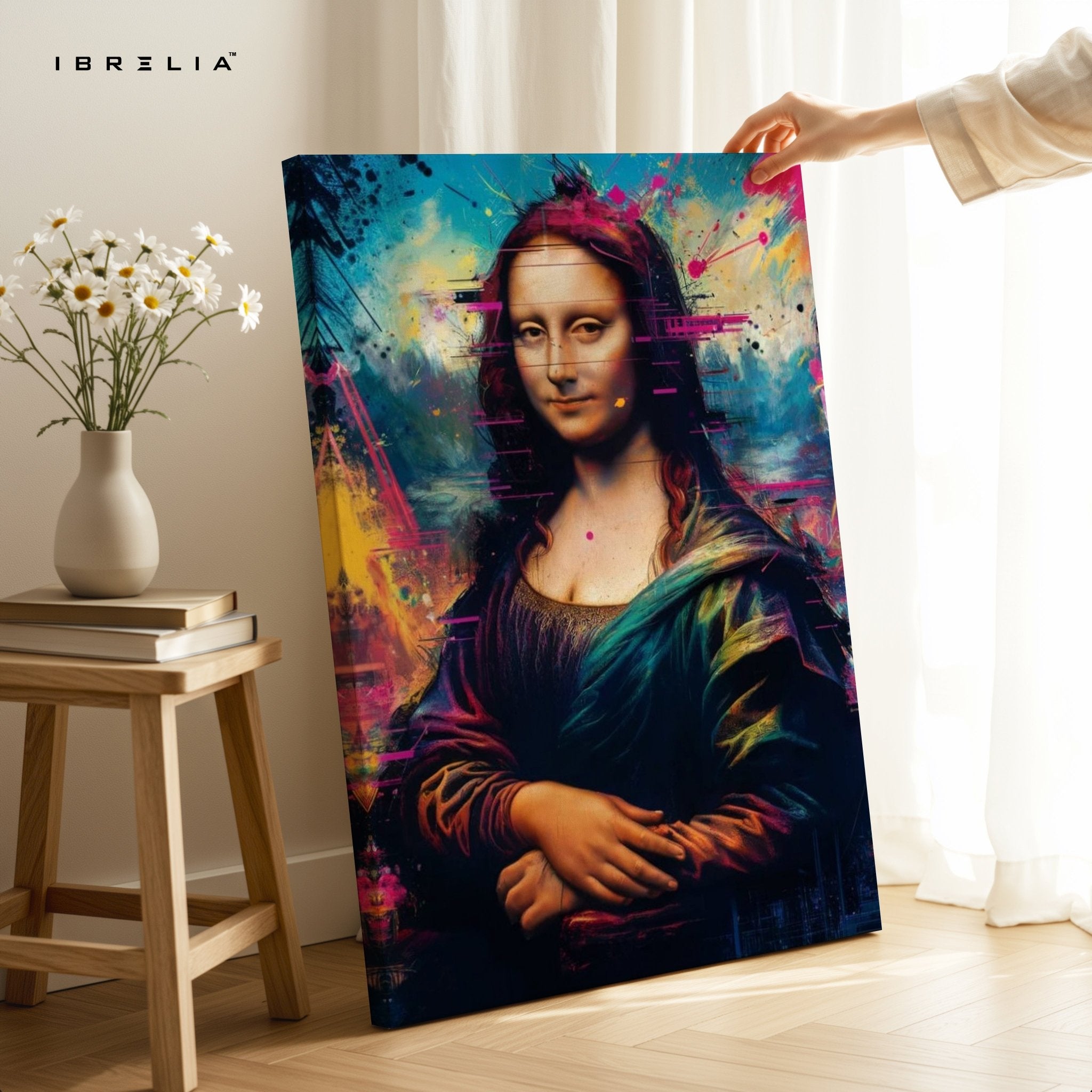 Mona Lisa Graffiti Splash Wall Frame | 4K Ultra Wrap Frame Wall Art in Pakistan | IBRELIA™ - IBRELIA