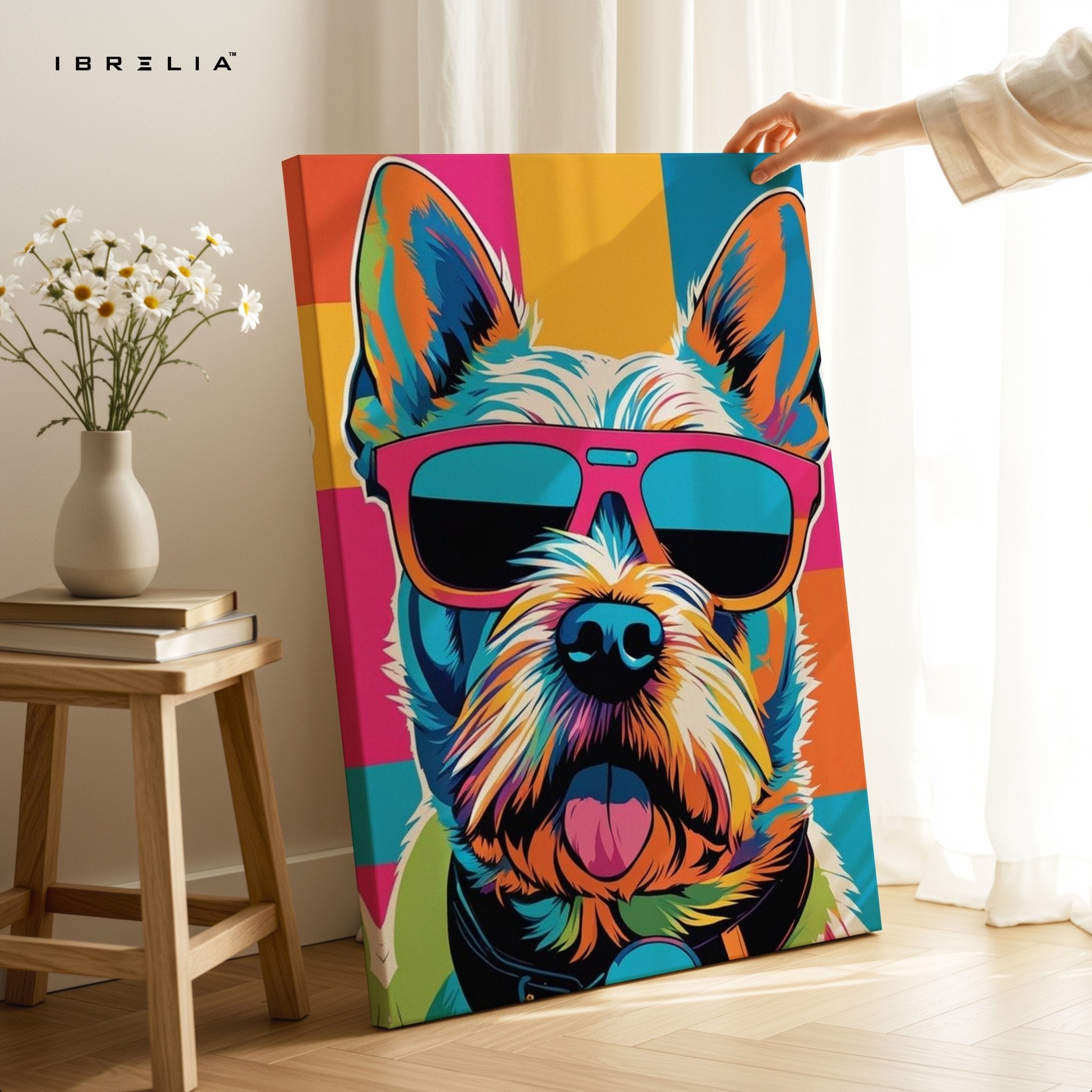 Color Pop Dog Wall Frame | 4K Ultra Wrap Frame Wall Art in Pakistan | IBRELIA™