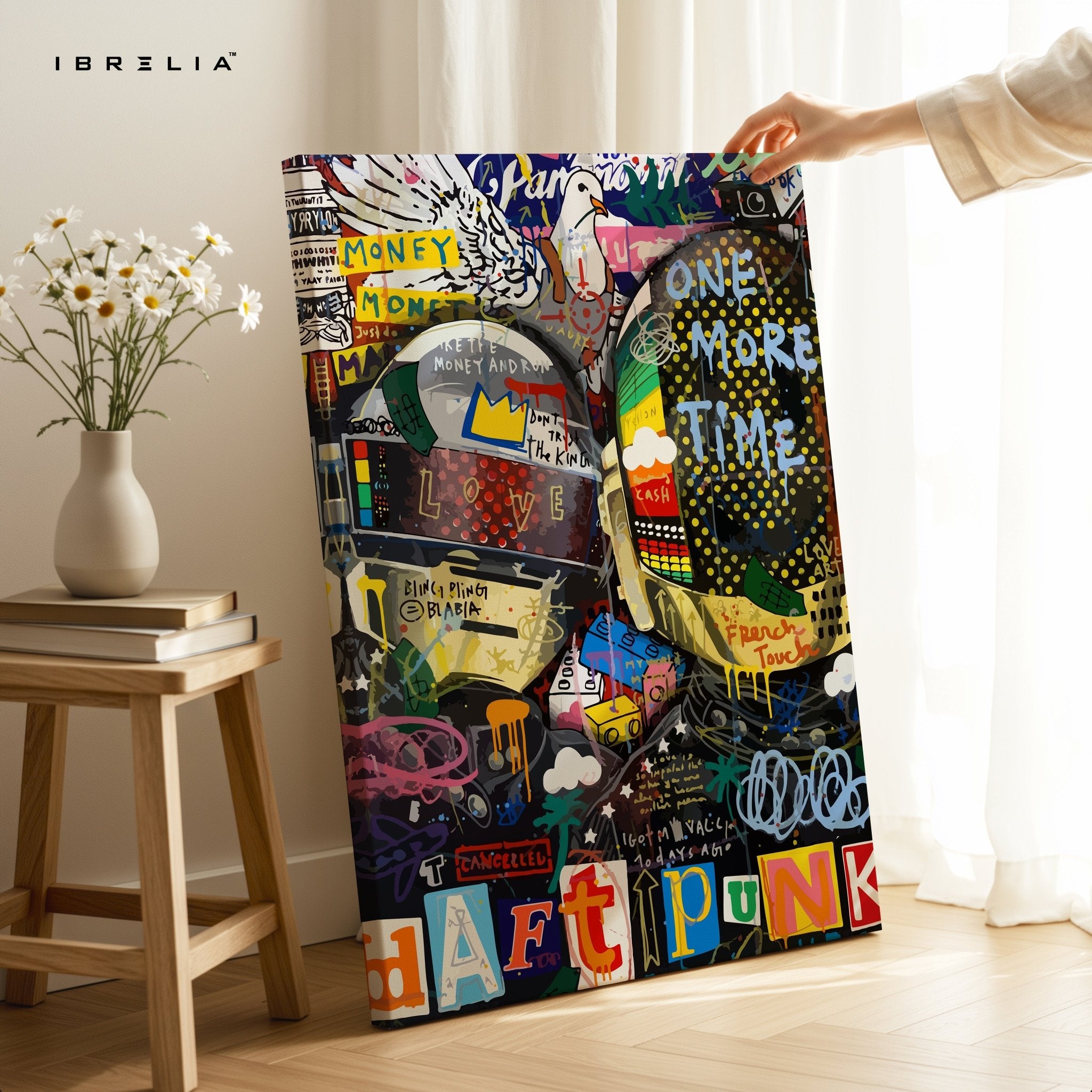Daft Punk Graffiti Collage – 4K Ultra Wrap Frame Wall Art in Pakistan | IBRELIA™ - IBRELIA