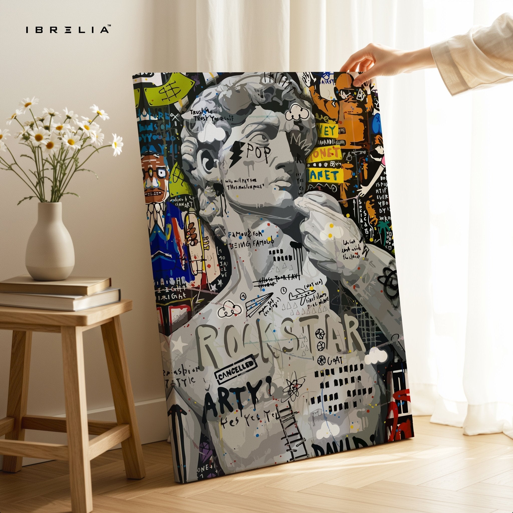 David Rockstar Pop Art – 4K Ultra Wrap Frame Wall Art in Pakistan | IBRELIA™ - IBRELIA