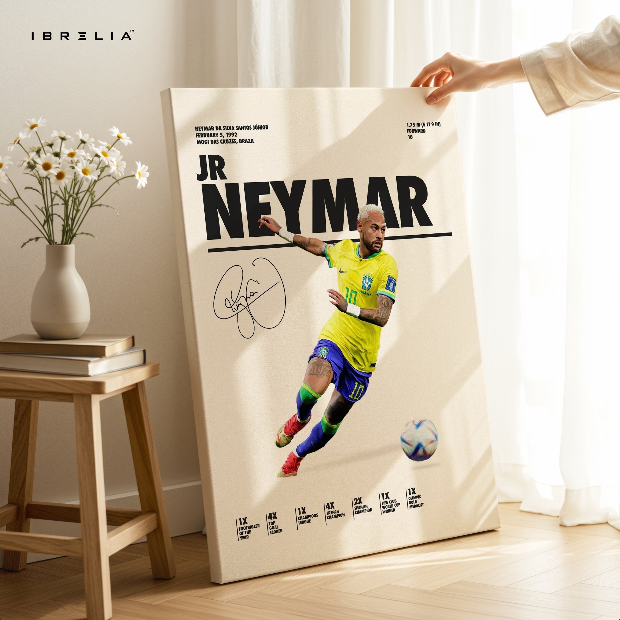 Neymar Jr Brazil Kick Pose – 4K Ultra Wrap Frame Wall Art in Pakistan | IBRELIA™ - IBRELIA