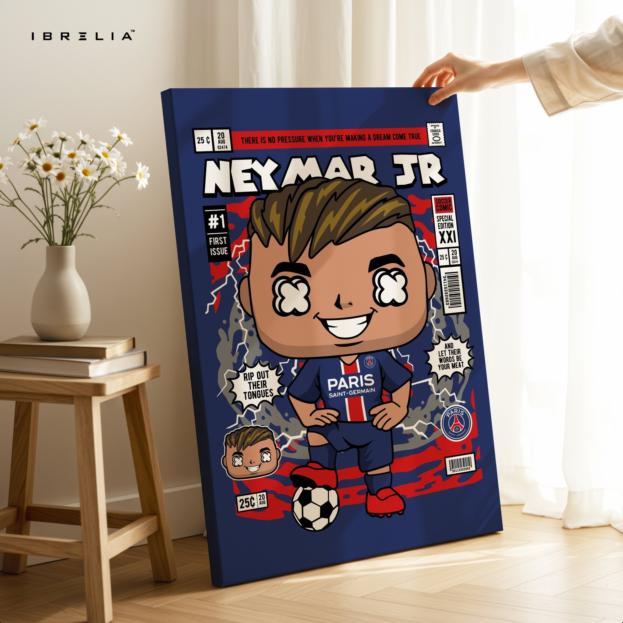 Neymar Jr “Paris Comic Edition” Pop Art Wall Frame – 4K Ultra Wrap Frame Wall Art in Pakistan | IBRELIA™ - IBRELIA
