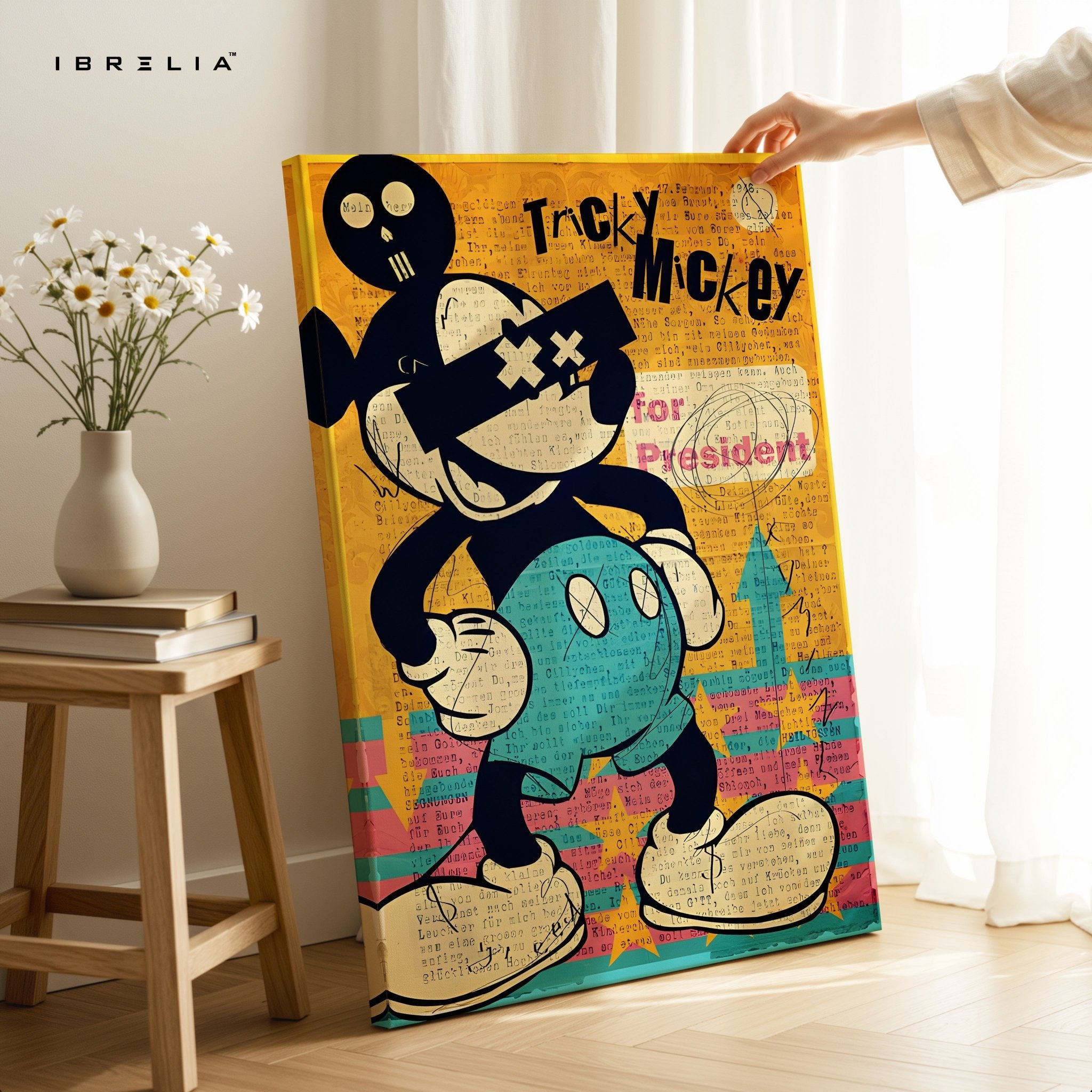 Tricky Mickey – Pop Art Graffiti Wall Frame | 4K Ultra Wrap Frame Wall Art in Pakistan | IBRELIA™ - IBRELIA