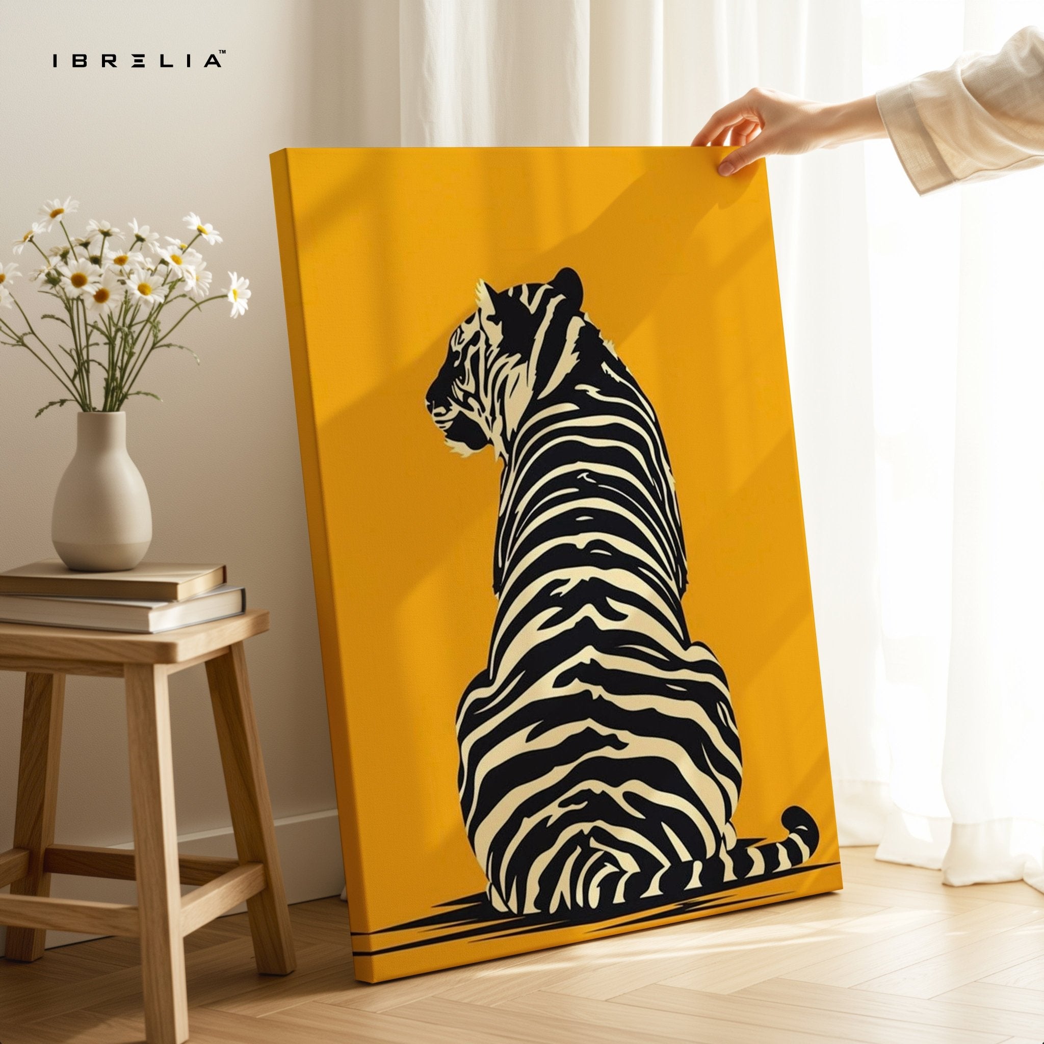Golden Tiger Silhouette Wall Frame | 4K Ultra Wrap Frame Wall Art in Pakistan | IBRELIA™ - IBRELIA
