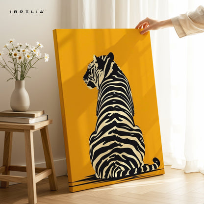 Golden Tiger Silhouette Wall Frame | 4K Ultra Wrap Frame Wall Art in Pakistan | IBRELIA™ - IBRELIA