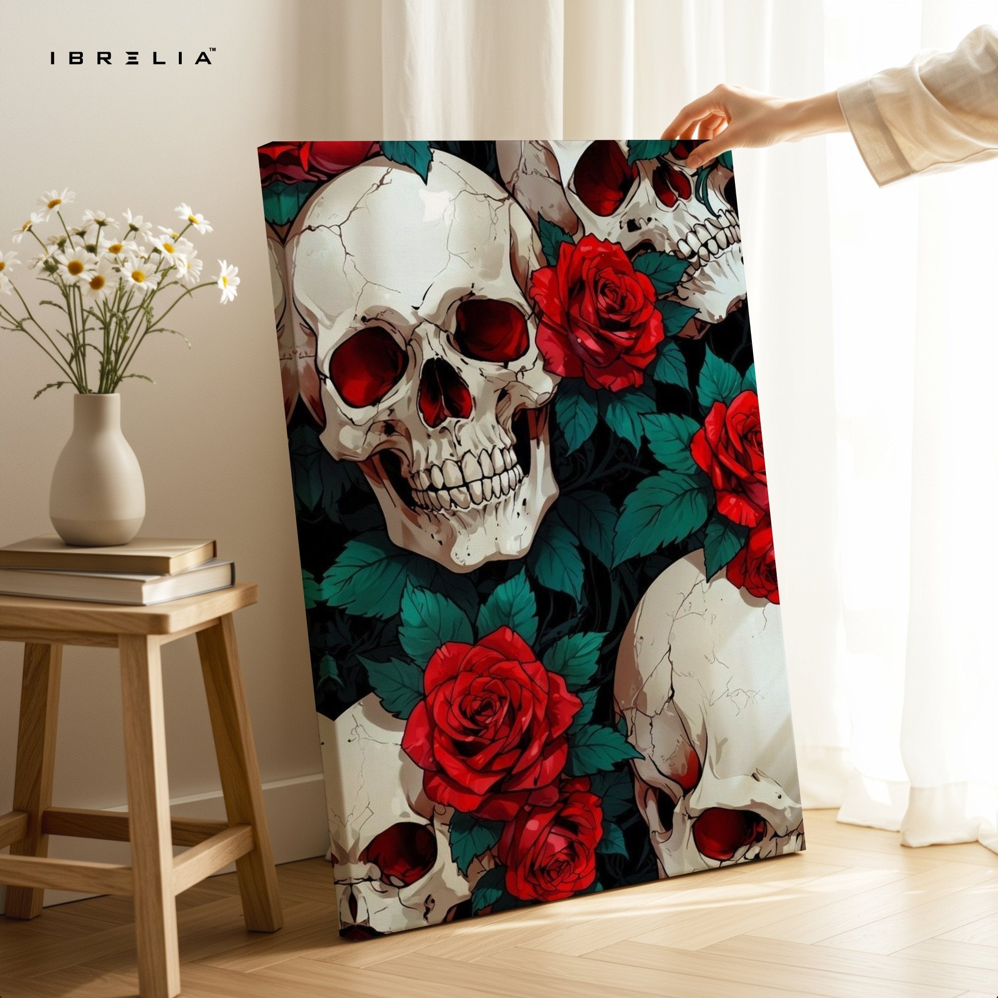 Skull & Roses Wall Frame | 4K Ultra Wrap Frame Wall Art in Pakistan | IBRELIA™ - IBRELIA