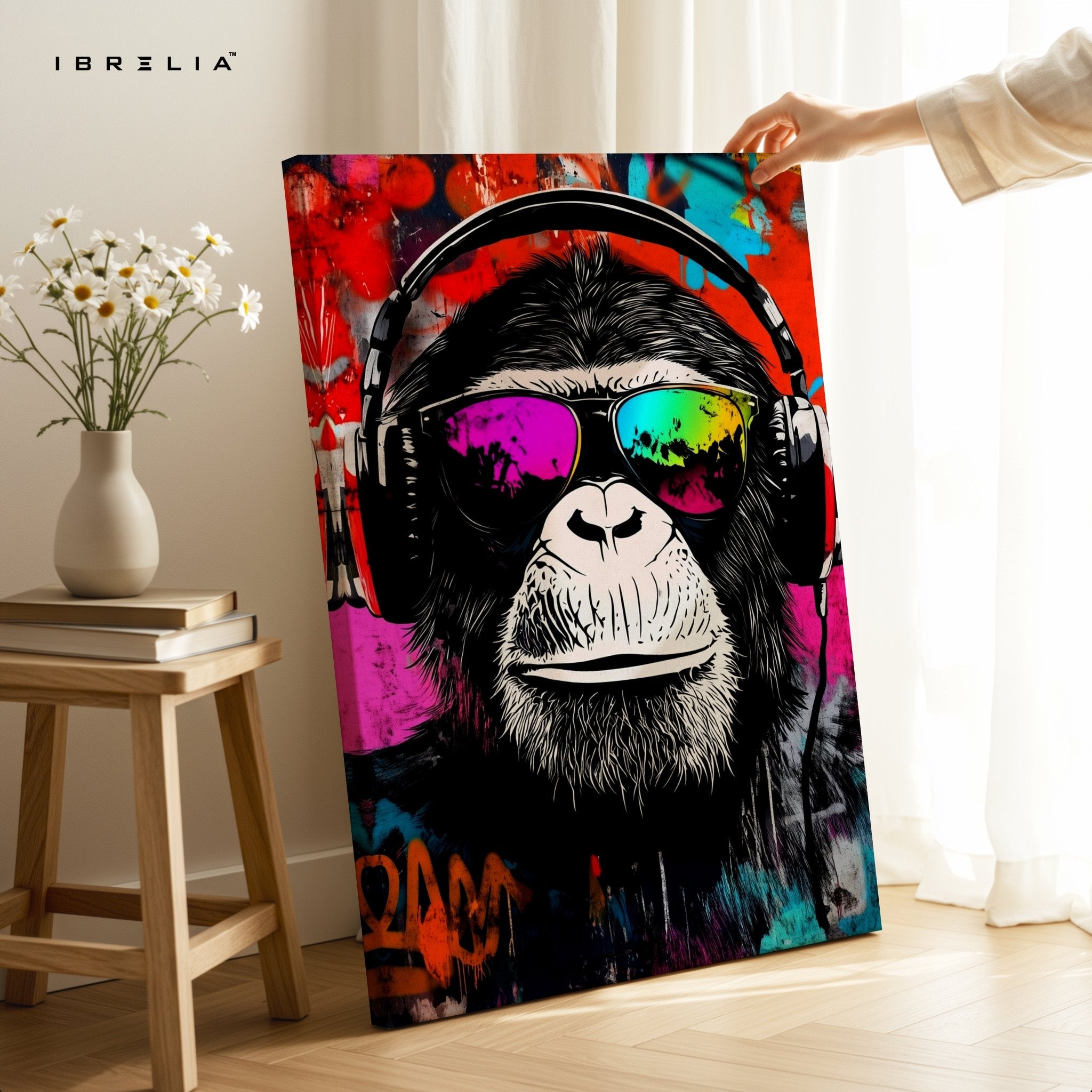 Graffiti DJ Monkey Wall Frame | 4K Ultra Wrap Frame Wall Art in Pakistan | IBRELIA™