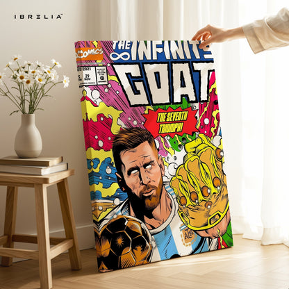 Messi “The Infinite GOAT” Comic Wall Frame | 4K Ultra Wrap Frame Wall Art in Pakistan | IBRELIA™ - IBRELIA