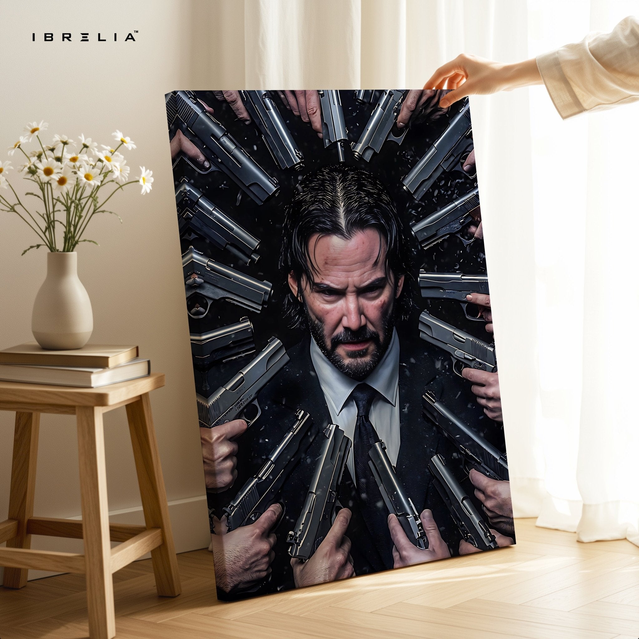 John Wick Surrounded by Guns 4K Ultra Wrap Frame Wall Art in Pakistan | IBRELIA™ - IBRELIA