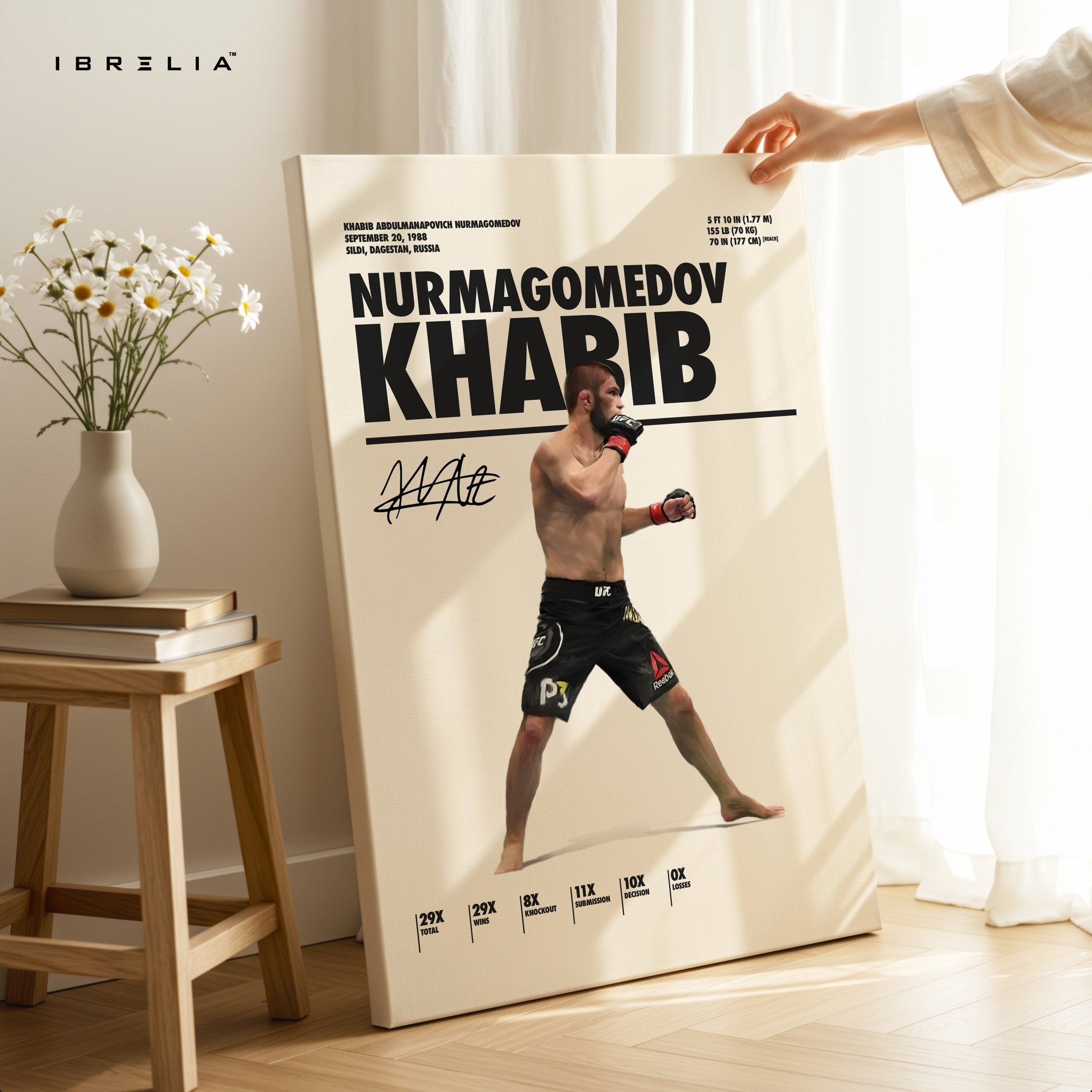 Khabib Nurmagomedov Undefeated Legacy – 4K Ultra Wrap Frame Wall Art in Pakistan | IBRELIA™ - IBRELIA