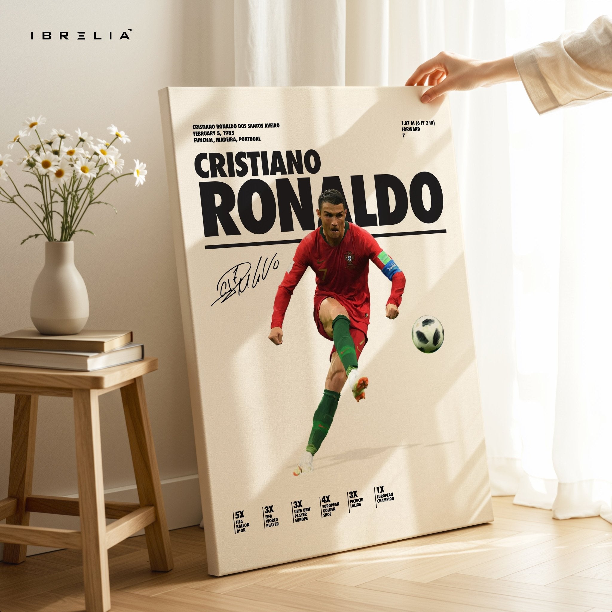 Cristiano Ronaldo Portugal Kick Pose – 4K Ultra Wrap Frame Wall Art in Pakistan | IBRELIA™ - IBRELIA