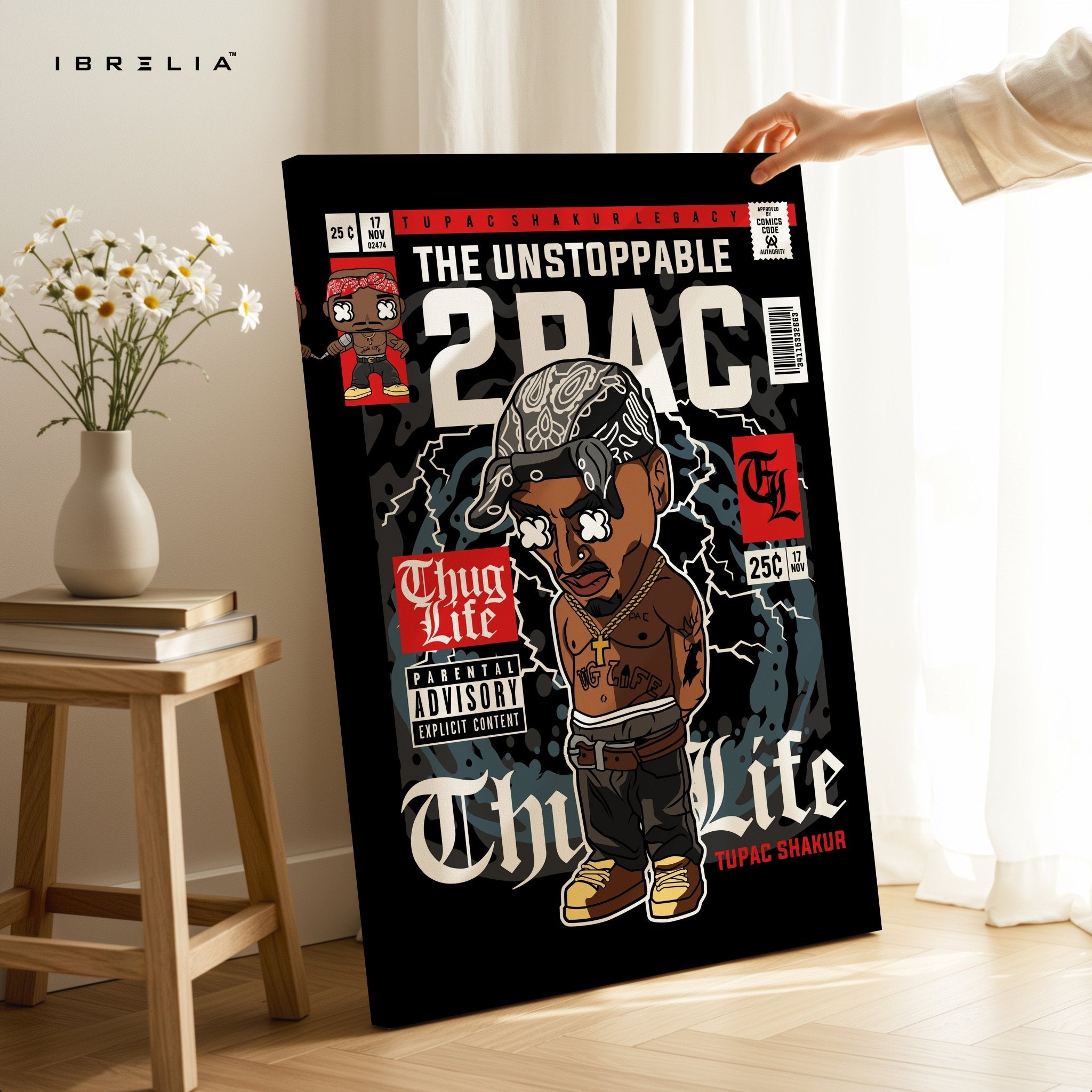 2PAC “Thug Life” Pop Art Comic Edition – 4K Ultra Wrap Frame Wall Art in Pakistan | IBRELIA™ - IBRELIA