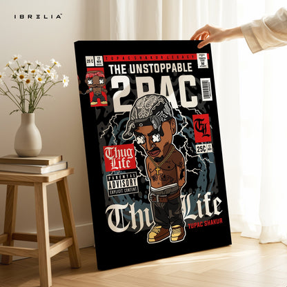 2PAC “Thug Life” Pop Art Comic Edition – 4K Ultra Wrap Frame Wall Art in Pakistan | IBRELIA™ - IBRELIA