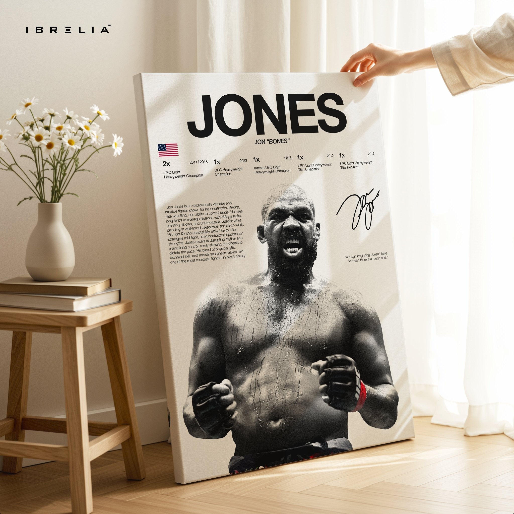 Jon Jones “Bones” – UFC Champion 4K Ultra Wrap Frame Wall Art in Pakistan | IBRELIA™ - IBRELIA