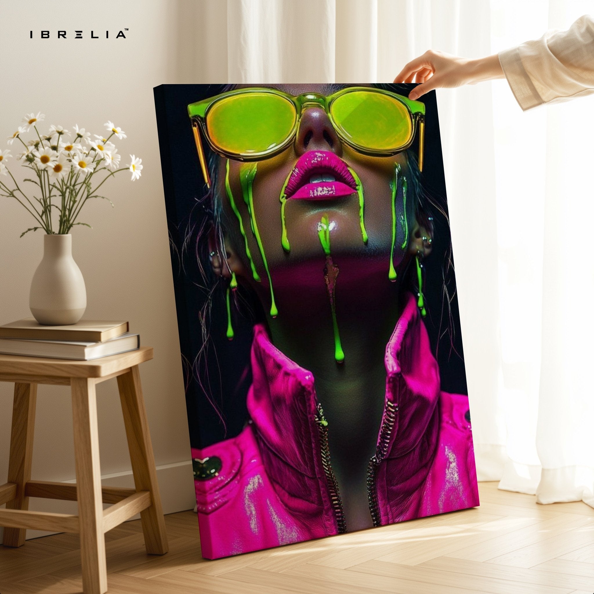 Neon Drip Girl Wall Frame | 4K Ultra Wrap Frame Wall Art in Pakistan | IBRELIA™