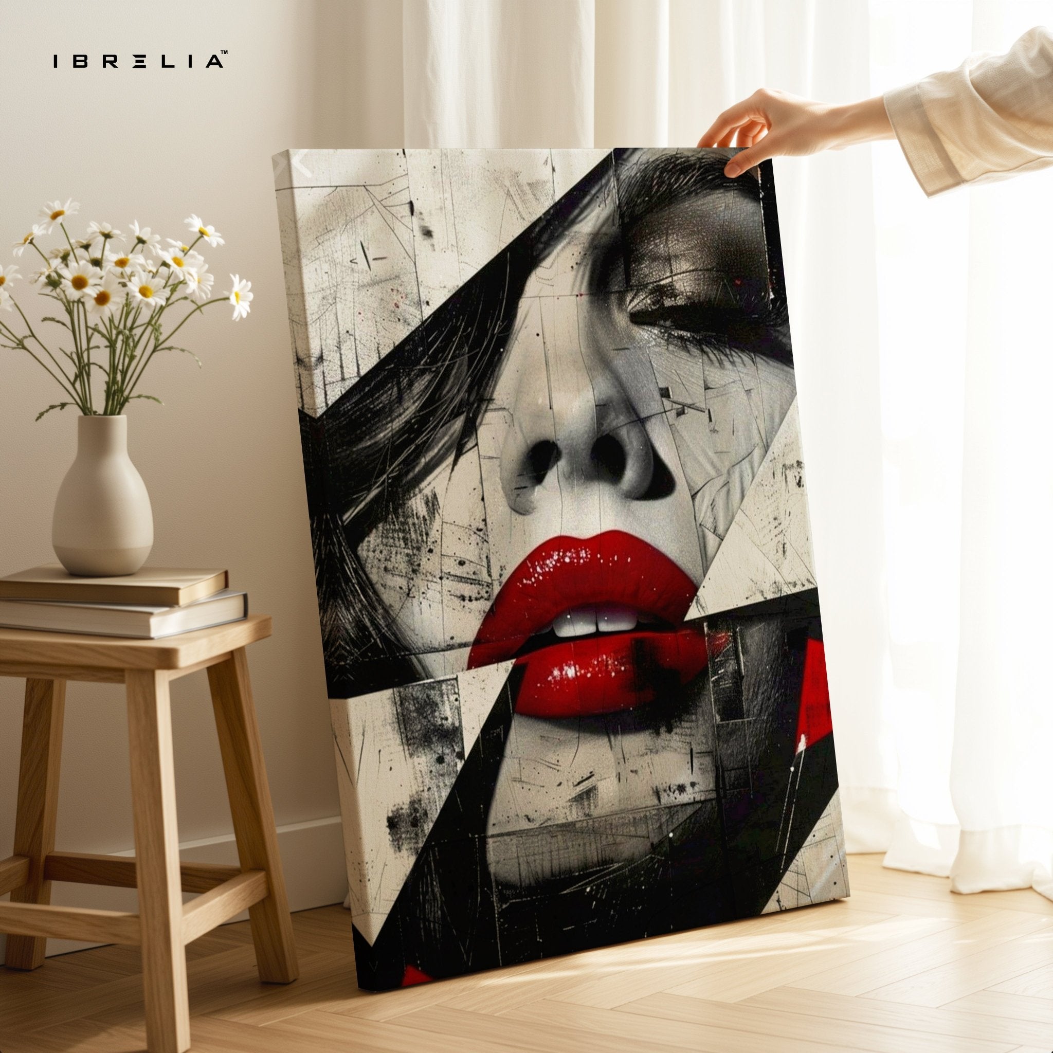 Red Lips Abstract Wall Frame | 4K Ultra Wrap Frame Wall Art in Pakistan | IBRELIA™