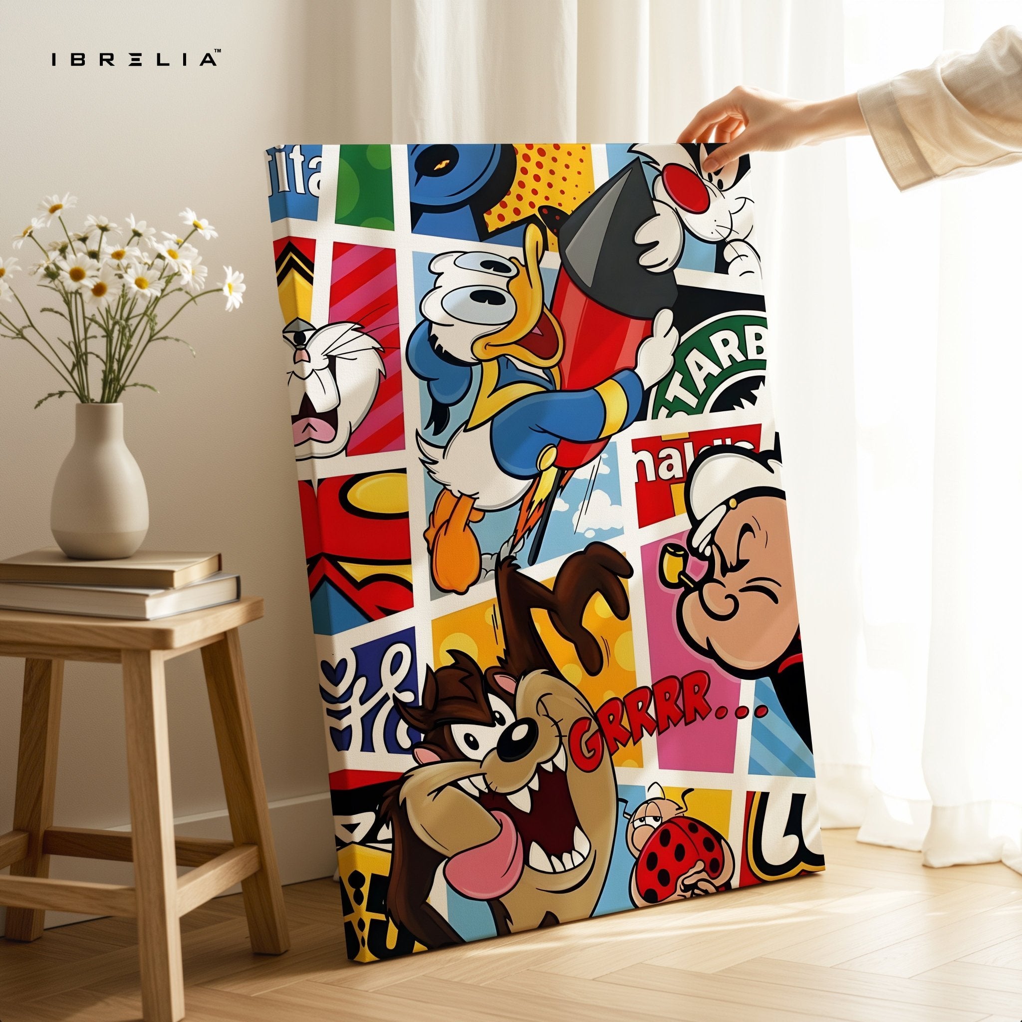 Retro Cartoon Mashup Wall Frame | 4K Ultra Wrap Frame Wall Art in Pakistan | IBRELIA™ - IBRELIA