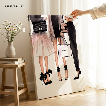Chanel Fashion Trio Wall Frame | 4K Ultra Wrap Frame Wall Art in Pakistan | IBRELIA™ - IBRELIA