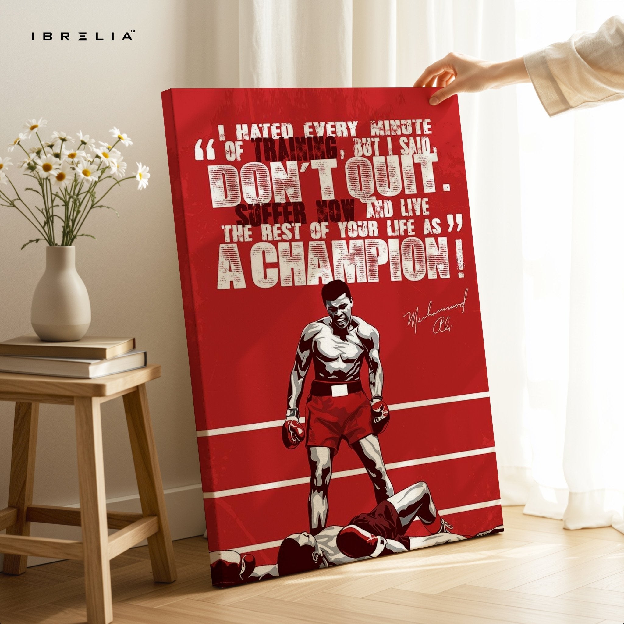 Muhammad Ali “Don’t Quit” Motivational Wall Art – A Champion’s Mindset | IBRELIA™ - IBRELIA