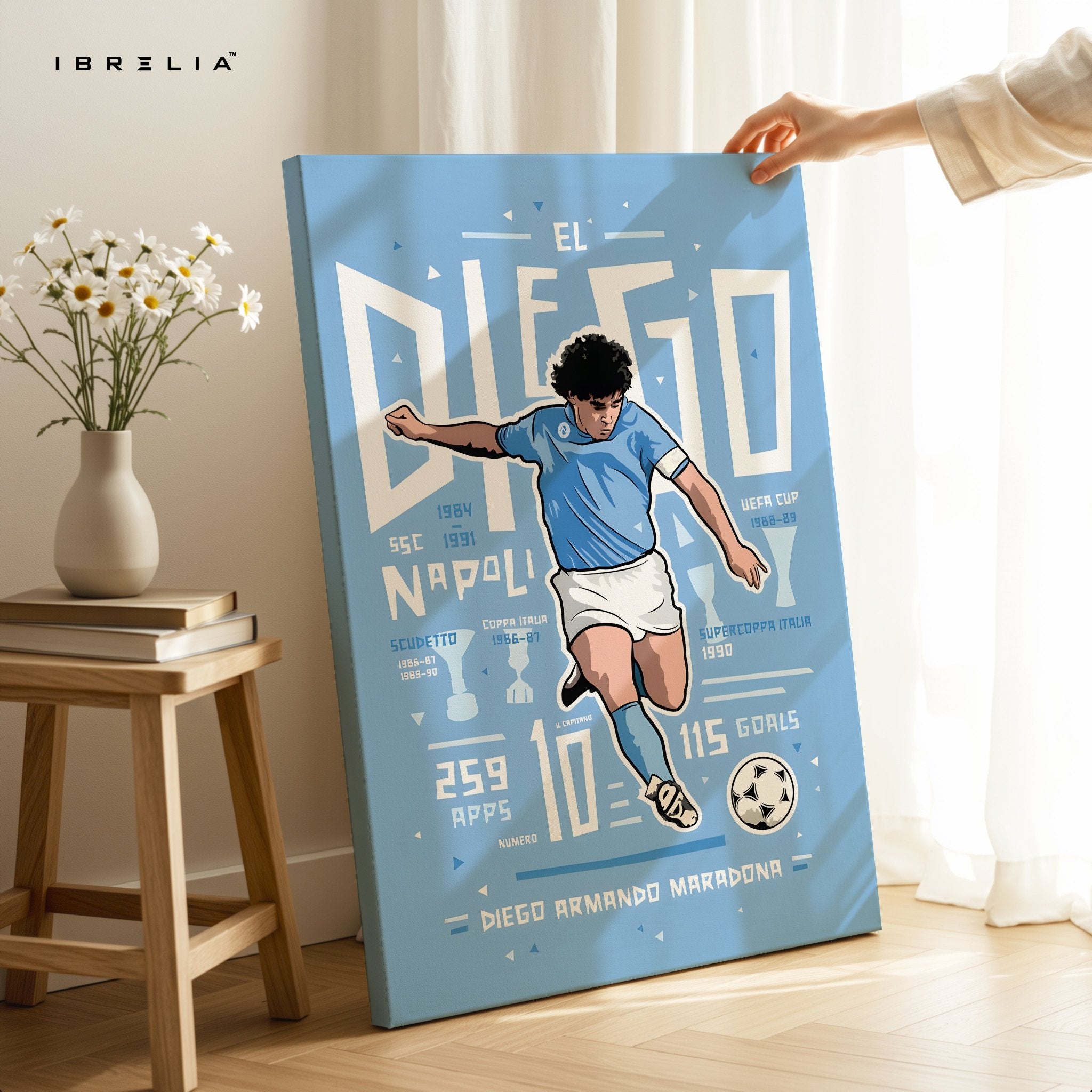 Diego Maradona Wall Art – El Diego Napoli Edition | IBRELIA™ - IBRELIA