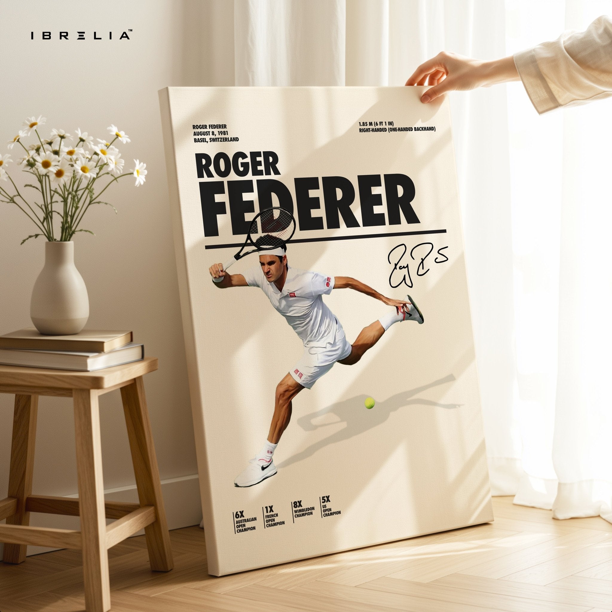 Roger Federer Tennis Legend – 4K Ultra Wrap Frame Wall Art in Pakistan | IBRELIA™ - IBRELIA