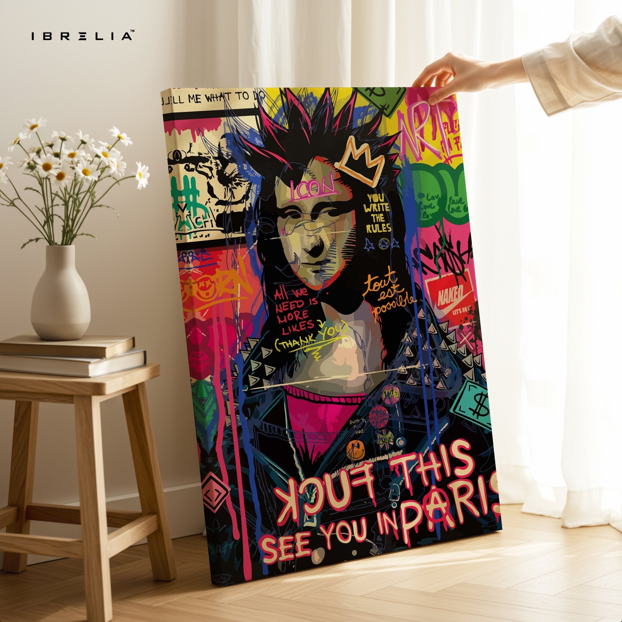 Graffiti Mona Lisa – 4K Ultra Wrap Frame Wall Art in Pakistan | IBRELIA™ - IBRELIA
