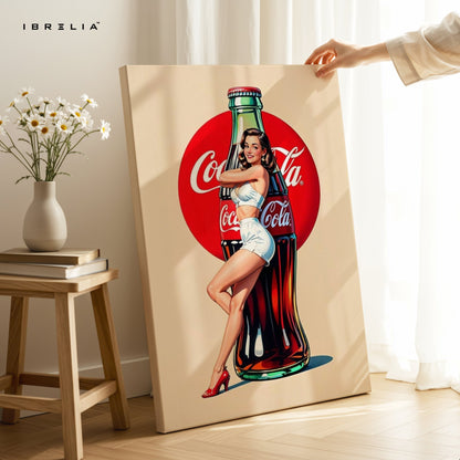 Coca - Cola Girl Wall Frame | 4K Ultra Wrap Frame Wall Art in Pakistan | IBRELIA™ - IBRELIA