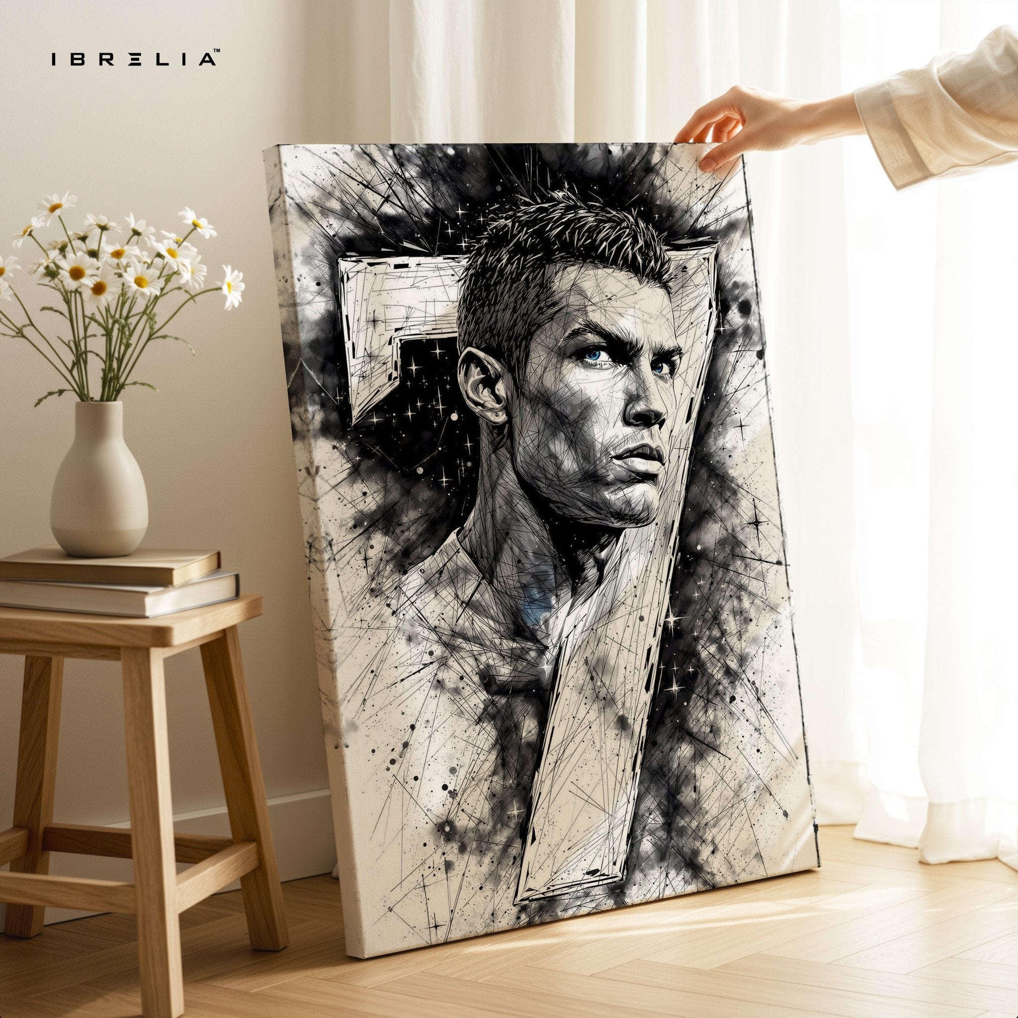 Cristiano Ronaldo “Sketch Edition” Wall Frame | 4K Ultra Wrap Frame Wall Art in Pakistan | IBRELIA™