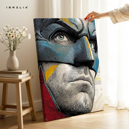 Captain Hero Close - Up Wall Frame | 4K Ultra Wrap Frame Wall Art in Pakistan | IBRELIA™ - IBRELIA