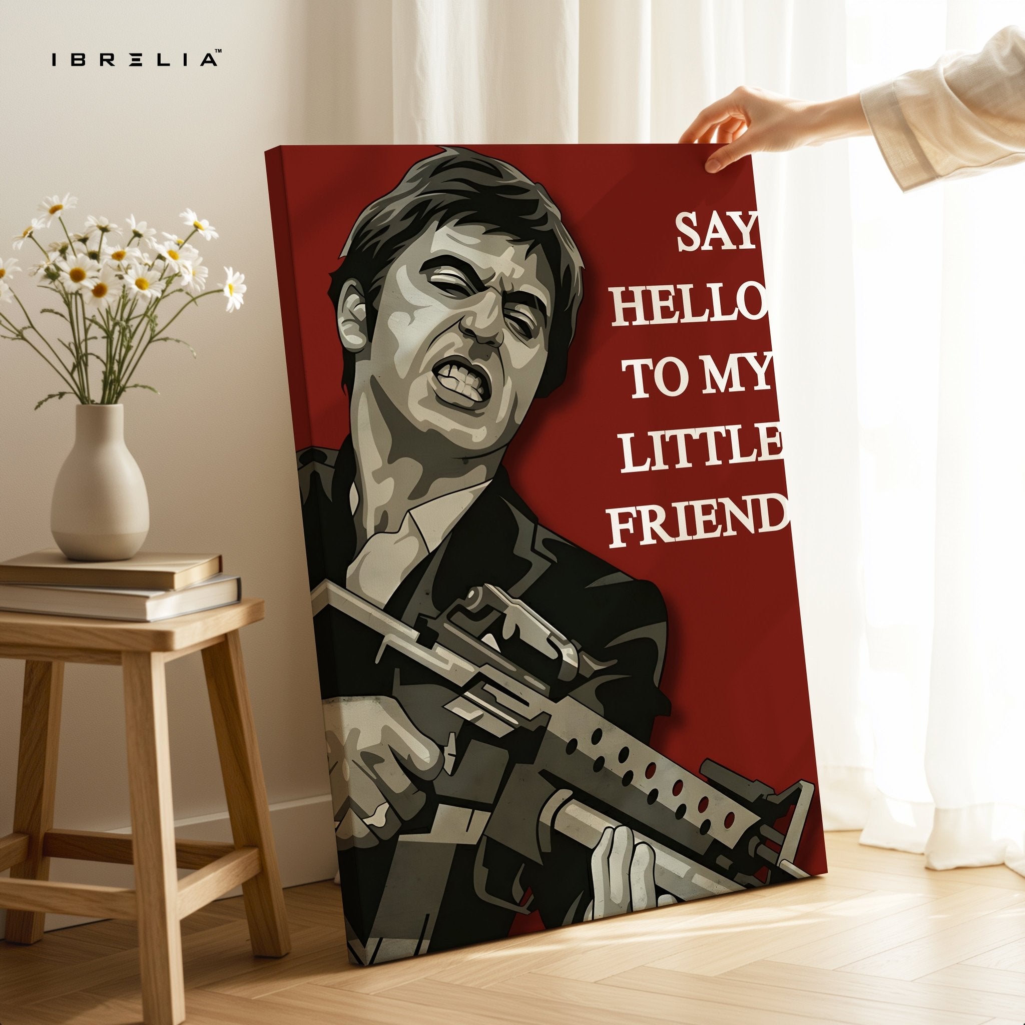 Scarface “Say Hello To My Little Friend” 4K Ultra Wrap Frame Wall Art in Pakistan | IBRELIA™ - IBRELIA