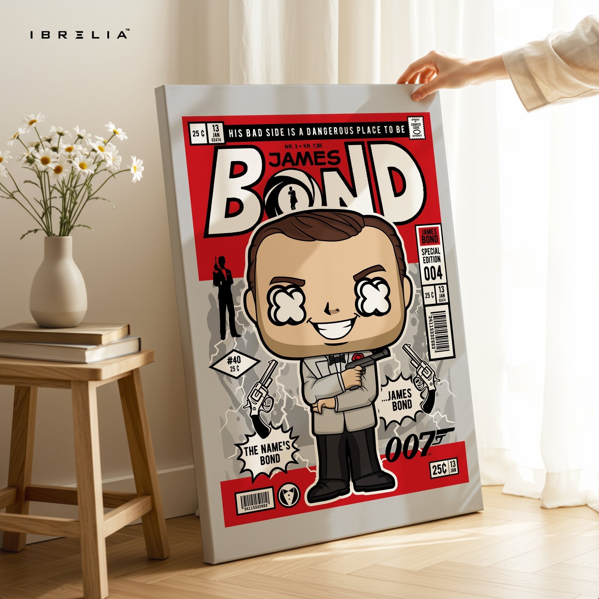 James Bond Pop Art Comic Edition – 4K Ultra Wrap Frame Wall Art in Pakistan | IBRELIA™ - IBRELIA