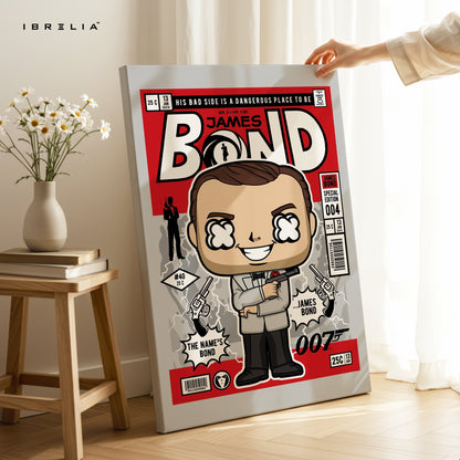 James Bond Pop Art Comic Edition – 4K Ultra Wrap Frame Wall Art in Pakistan | IBRELIA™ - IBRELIA