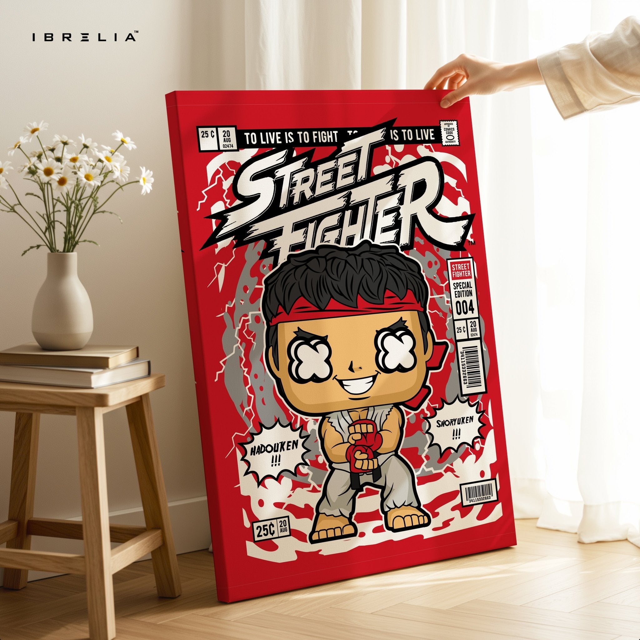 Street Fighter “Ryu Edition” Pop Art Comic Frame – 4K Ultra Wrap Frame Wall Art in Pakistan | IBRELIA™ - IBRELIA