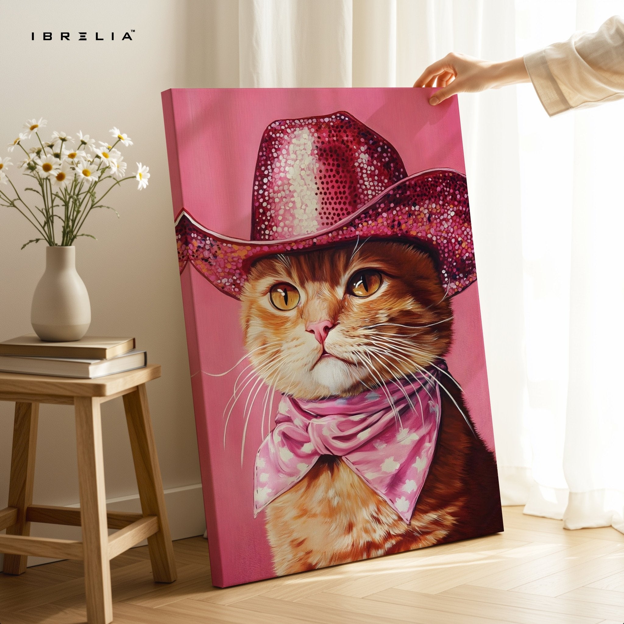 Cowgirl Cat Wall Frame | 4K Ultra Wrap Frame Wall Art in Pakistan | IBRELIA™